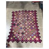 Vintage, handmade granny square crochet blanket