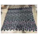 Hand-crocheted afghan blanket zigzag pattern