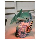 Dolphins light up decor/nightlight 9in