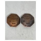 2 California motor vehicle registration badges