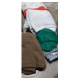 Small Quilt , knitted blanket, blanket & green
