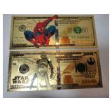 Spider-Man ,Star wars gold foil