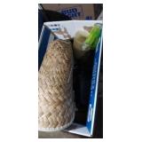 Straw hat , snorkel,  goggles ,air pump and more