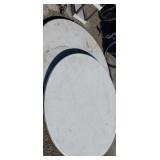 2 large 5ft round plastic folding tables