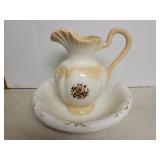 Vintage porcelain pitcher and basin set