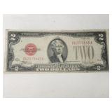 1928 $2 silver certificate red seal large numbers