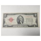 1928 $2 silver certificate red seal large numbers