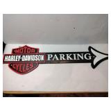 Cast iron Harley-Davidson aero parking sign