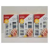 3-100ct Kiss oval mani nails medium length