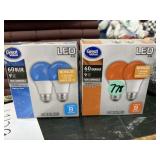New blue and orange LED light bulbs