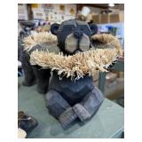 12-in tall carved resin bear
