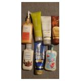Group of lotions. Mostly full all bath and body