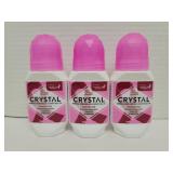 3 Crystal unscented roll on deodorants 2oz