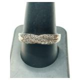 Silver stone ring marked 925 size 10.  .125oz