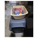Dog kennel , box of stuff