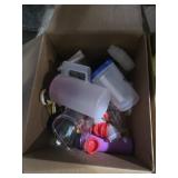 Plastic storage and misc kitchenware 2 boxes