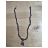 15" Beaded Necklace with 14k pendant and Sterling
