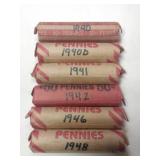 6 rolls wheat pennies 1940