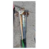 Rakes , cultivator, and garden cloth