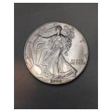 2000 silver American eagle dollar