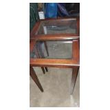 Glass top Side table with hidden table 18x15x22in