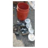 Dome light fixtures, sanders. Rod iron rings,