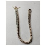 Goldtone silver clear Stone bracelet Marked 925.