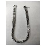 Silver tone silver clear Stone bracelet Marked