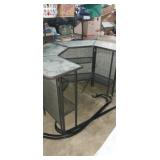 Outdoor patio glass top  bar table with shelving