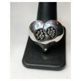 Silver heart Ring marked 925 size 10.5   .255oz