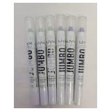 6 NYX jumbo eye pencils purple & green