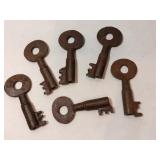 6 cast iron railroad keys