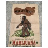 Bigfoot burlap bag