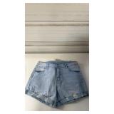 Roswear women mid rise stretch denim cuffed hem