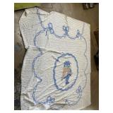 Vintage chenille bedspread, tear is roughly 24-in