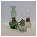 3 oil lamps 7.5in