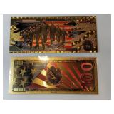 Gold foil plated novelty notes