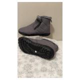 Hsyooes synthetic upper rubber sole grey boot