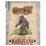 Bigfoot burlap bag