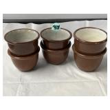 6 vintage Weller Pottery custard cups or ramekins