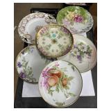 Marked assorted vintage painted porcelain plates
