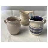 3 Pfaltzgraff stoneware creamers