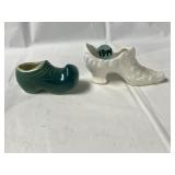 2 vintage ceramic shoe planters