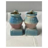Vintage ceramic pot belly stove planters