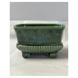 McCoy green ceramic rectangular footed pedestal