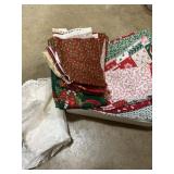 Box lot of holiday fabric and lace