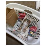 Laundry basket full of holiday decoration