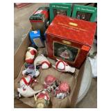 Flat of Christmas decorations and tree ornaments