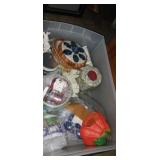 Porcelain holiday figurines, candle holders and