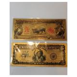 Gold foil plated novelty notes